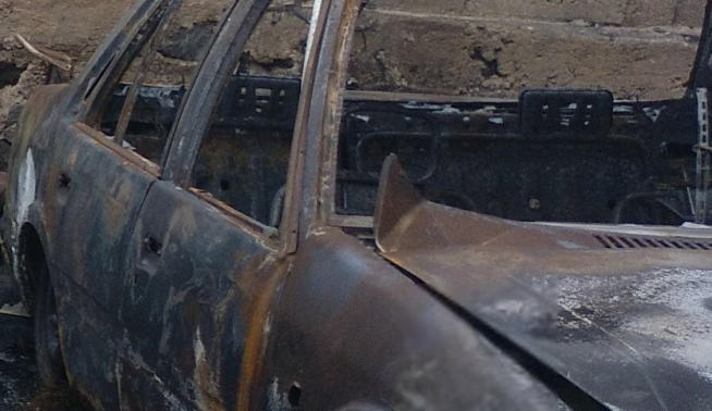 Incendio en el depósito de Santiago del Teide causado por un cóctel Molotov