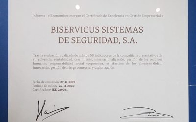 Biservicus reconocido con el certificado en Excelencia en Gestion Empresarial